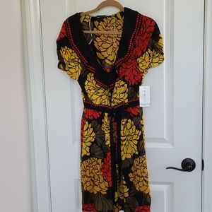 Leifsdottir silk floral buttondown dress size 12